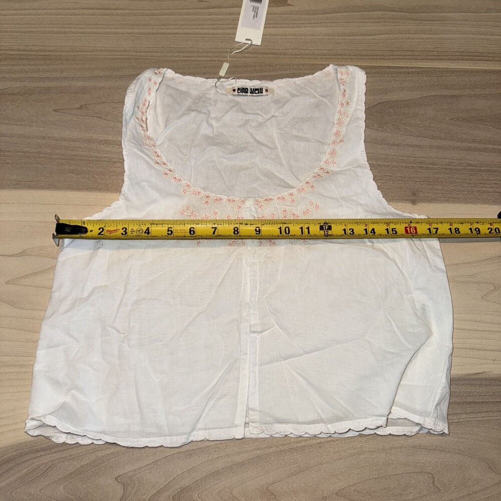NWT Ciao Lucia Francie White Voile Hook & Eye Cotton Top Women's Small S - Picture 7 of 8